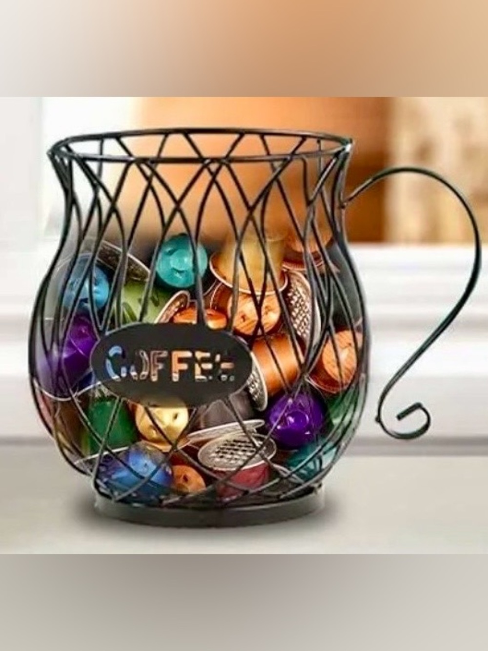 Coffee Pod Creamer Wire Cup Shaped Holder Storage Organizer